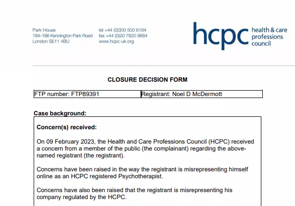 CLOSURE DECISION FORM