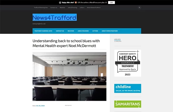 Understanding back to school blues with Mental Health expert Noel McDermott news4trafford